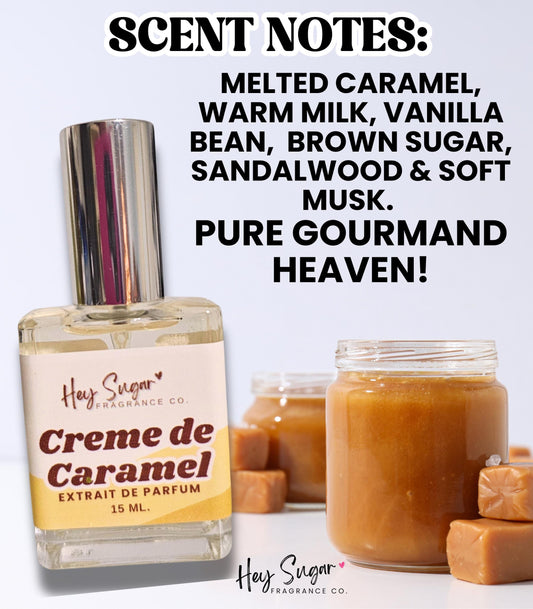 Caramel Perfume Creme de Caramel fragrance, luscious gourmand scent, pure melted caramel sauce scent, Caramel Skin type, sweet perfume