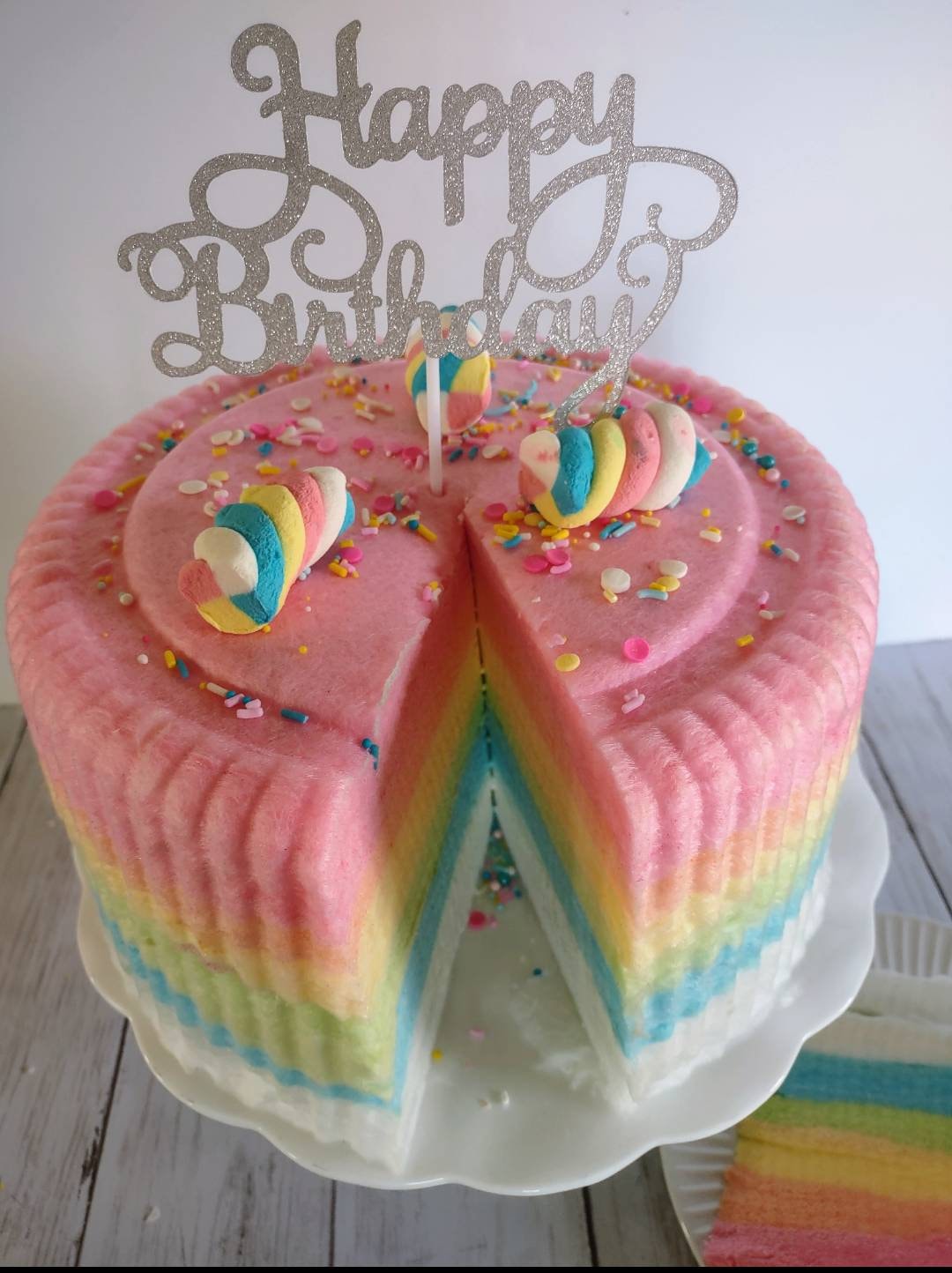Rainbow Happy Birthday Cake Topper - SVG Graphic by Digital Design Sparkle  · Creative Fabrica
